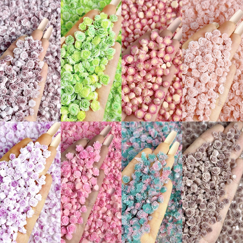 Art Craft Rose - 50pcs 무작위 혼합 수지 장미 꽃