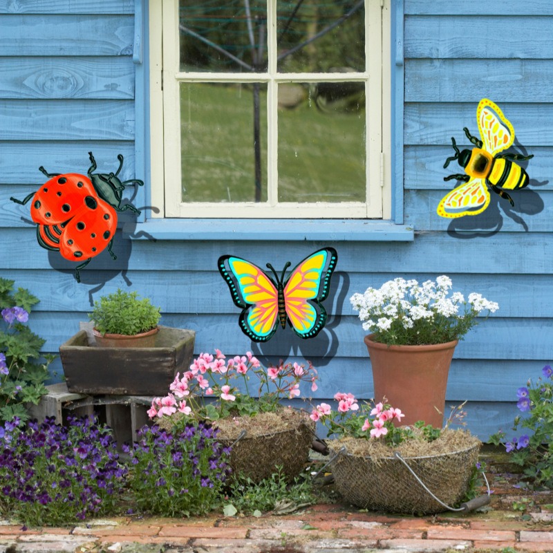 Art Craft Ladybug - 3PCS 나비 철제 공예품 홈 데코