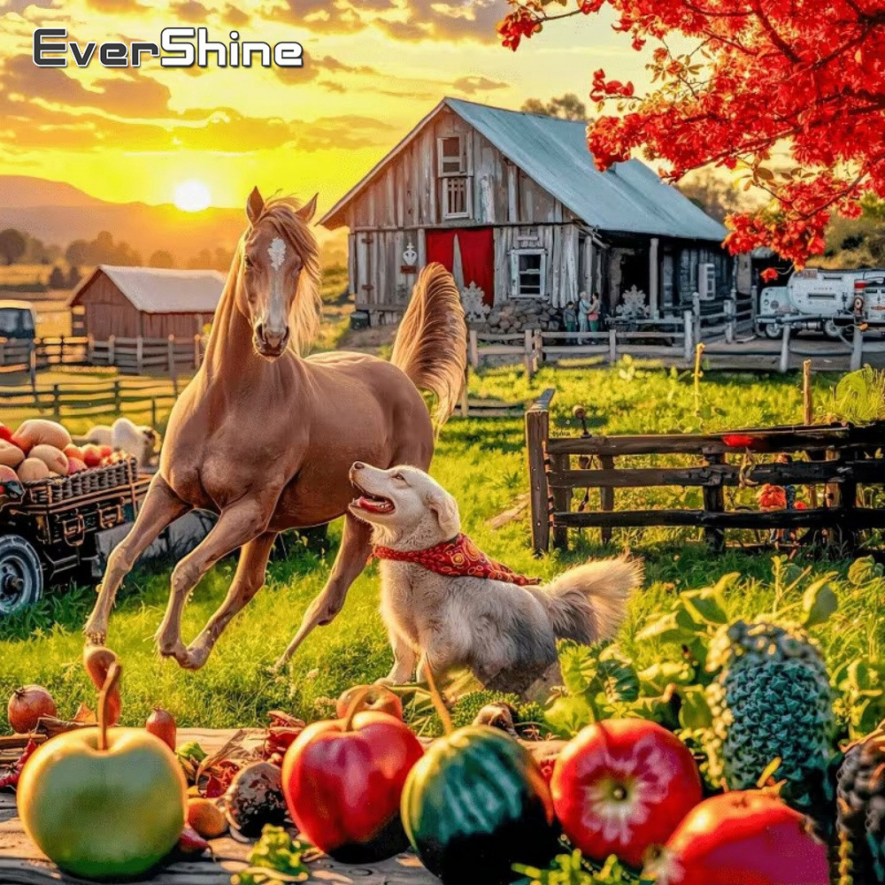 Art Craft Horse - Evershine 동물 다이아몬드 모자이크 말 전체