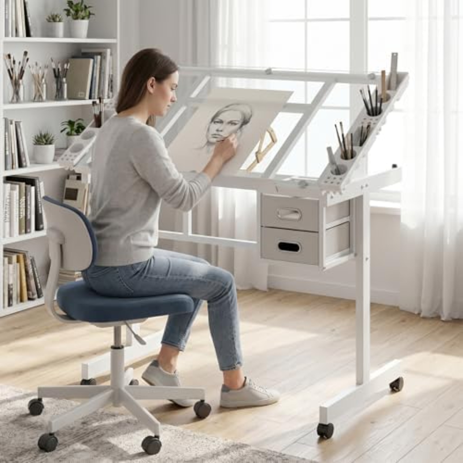 Art Craft & Architecture - 롤링 드래프팅 테이블 책상, 페인팅 테이블