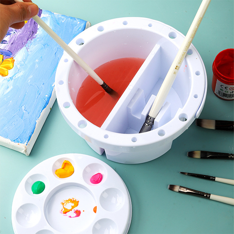 Watercolor Brush Pen - 팔레트 뚜껑이 있는 쓰리인원 브러시 와셔
