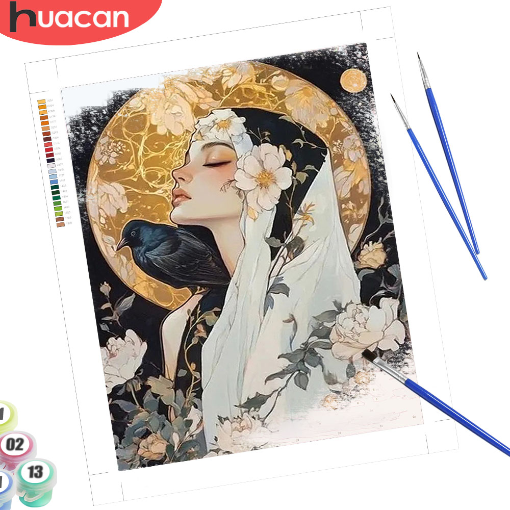 Art Craft Picture - HUACAN DIY 숫자로 그리는 유화 소녀