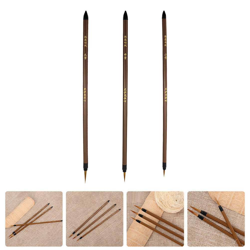 Watercolor Brush Pen - 3Pcs 늑대 머리카락 라인 드로잉 펜