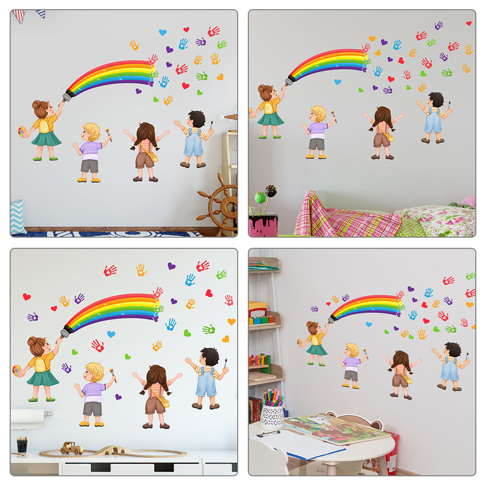 Art And Craft For Nursery - DIY 셀프 레인보우 무지개 벽 장식