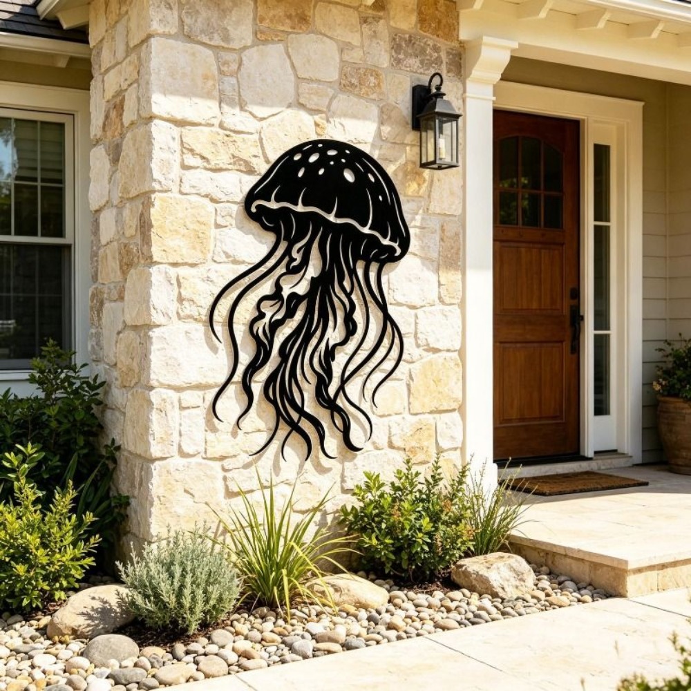 Art Craft Jellyfish - CIFBUY 금속 벽 예술 해파리 조각품