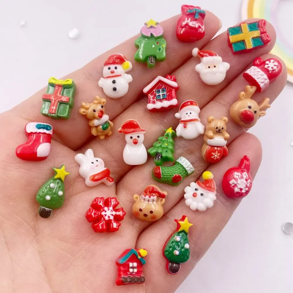 Art Craft Christmas Tree - 50pcs 수지 미니 다채로운 크리스마스 눈사람