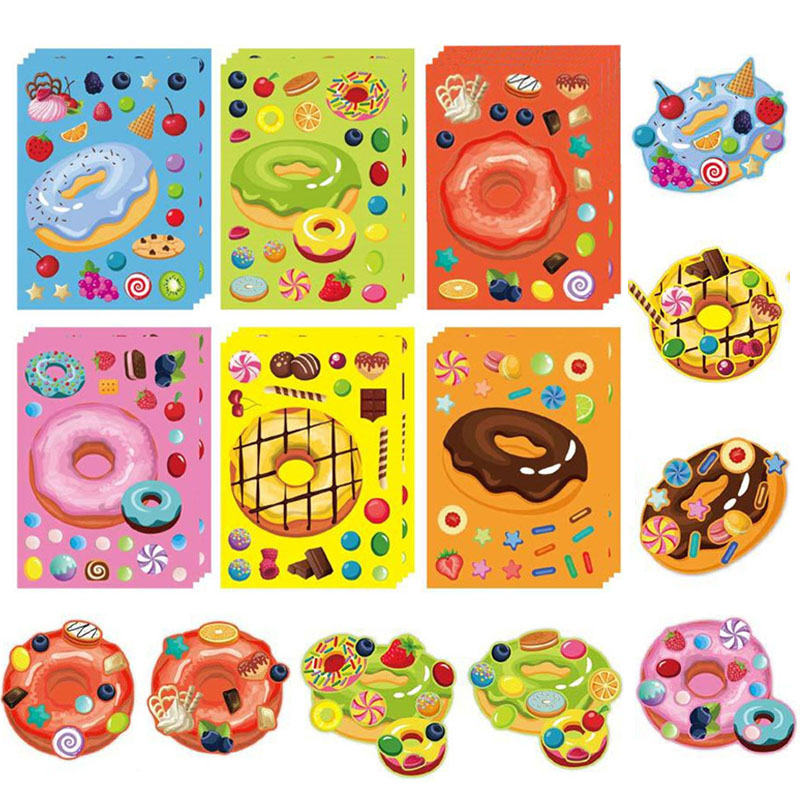 Art Craft For Toddlers - 어린이를 위한 얼굴 도넛 스티커 만들기,