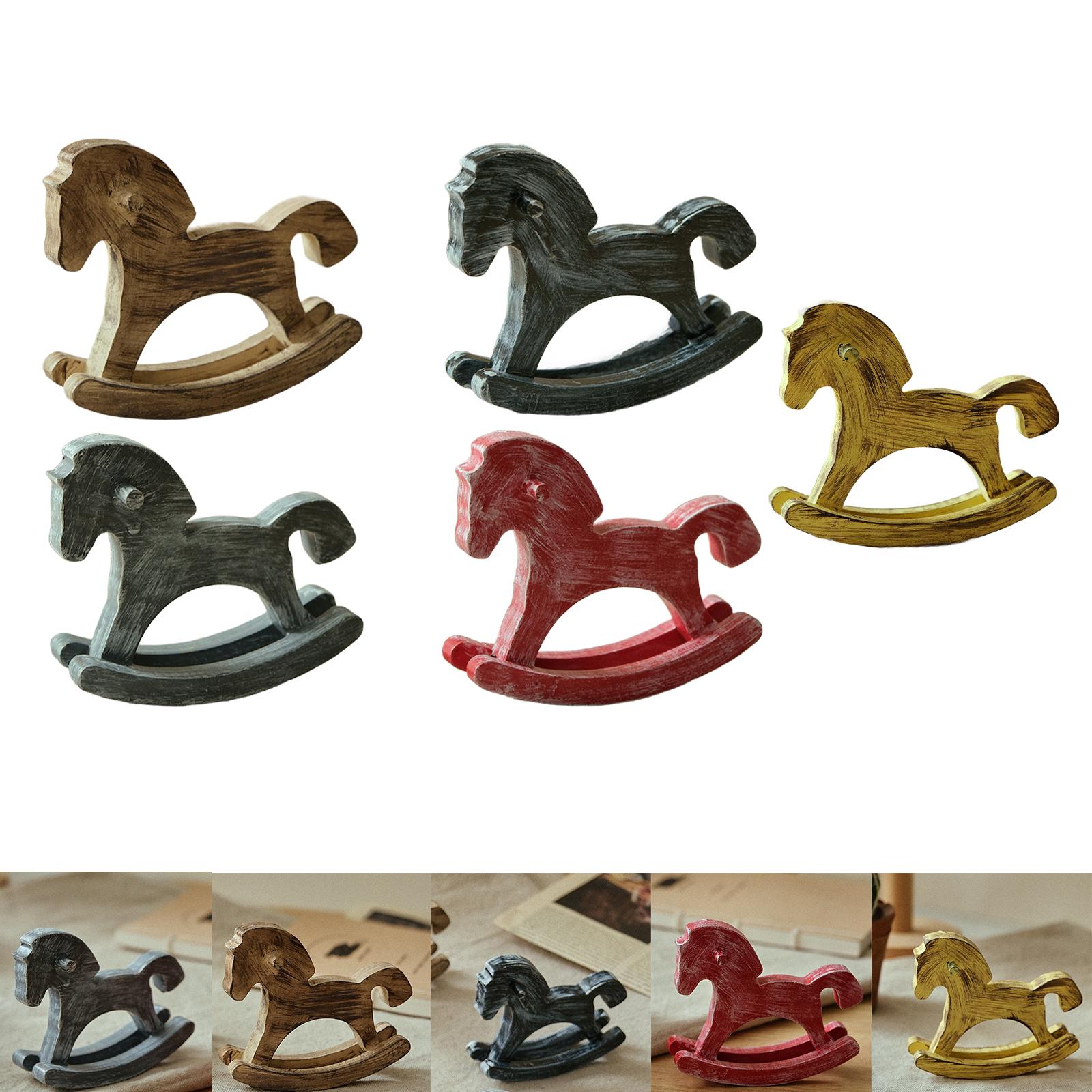 나무 흔들말 홈 장식 예술품 책상 장난감 센터피스 휴일 - Art Craft Horse 리뷰 및 가격