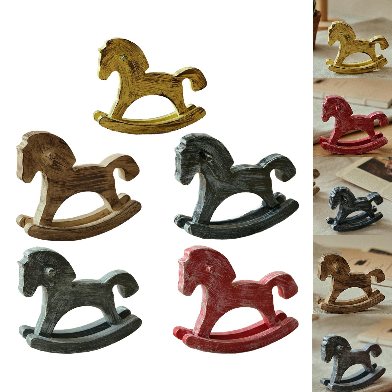 나무 흔들말 홈 장식 예술품 책상 장난감 센터피스 휴일 - Art Craft Horse 리뷰 및 가격
