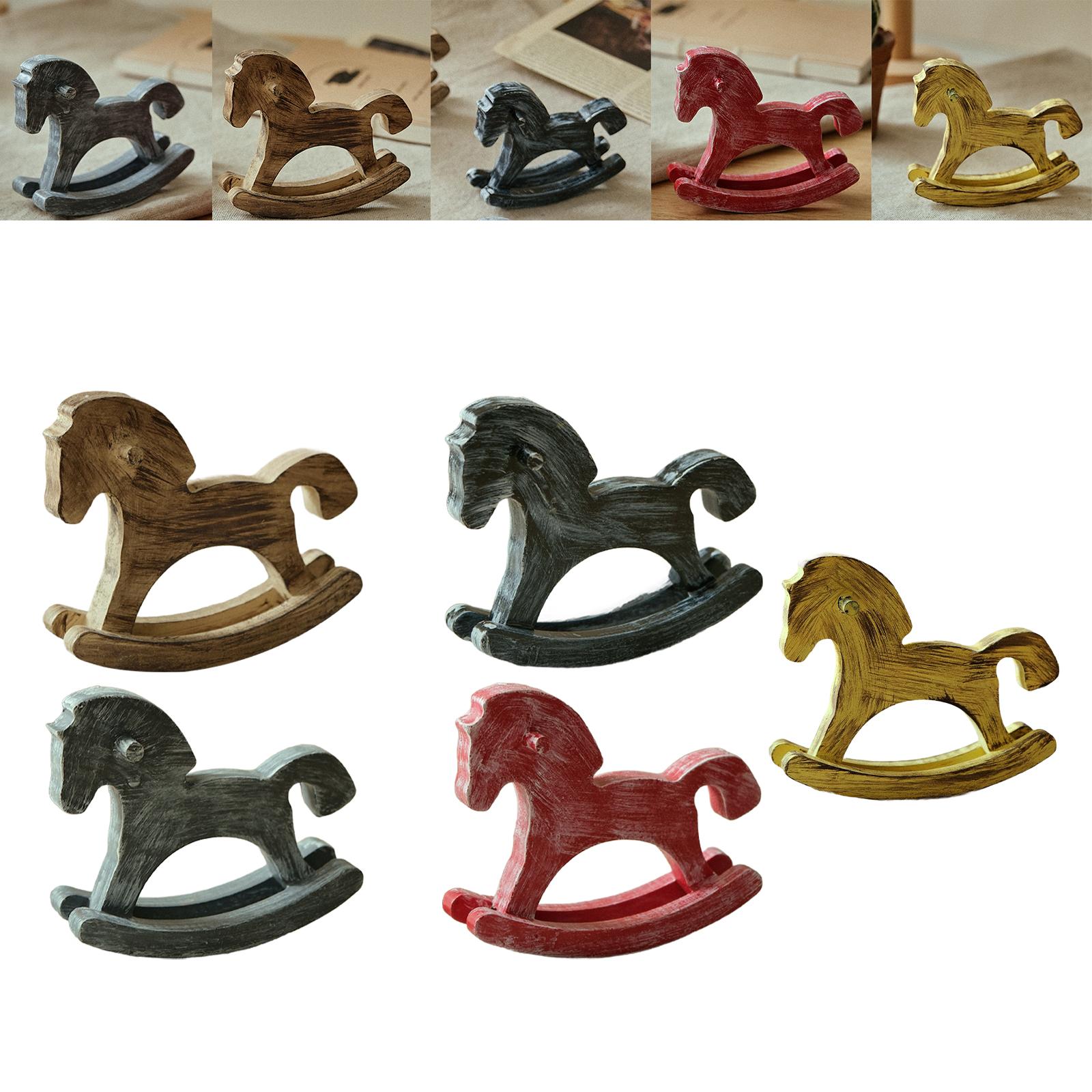 나무 흔들말 홈 장식 예술품 책상 장난감 센터피스 휴일 - Art Craft Horse 리뷰 및 가격