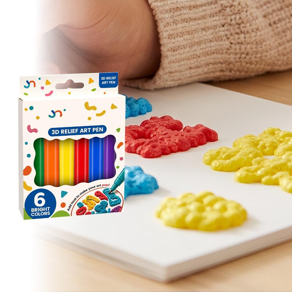 3D 푹신한 팝콘 아트 마커 펜 키트, 6색 펜, 부드 - Art Craft Doodle 리뷰 및 가격