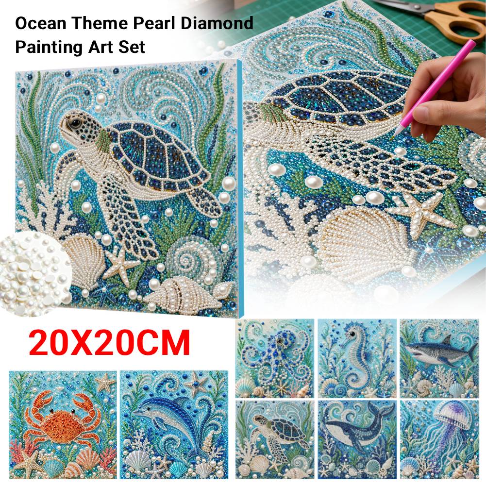 바다거북 해파리 DIY 진주 다이아몬드 페인팅 아트 키 - Art Craft Jellyfish 리뷰 및 가격