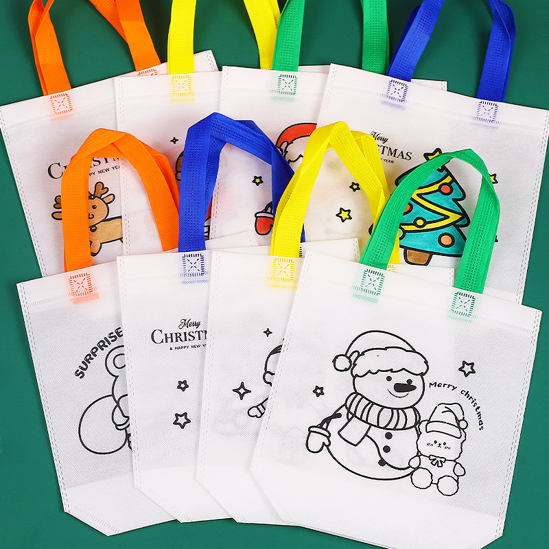 10-100PCS 만화 크리스마스 낙서 토트백 DIY  - Art Craft Doodle 리뷰 및 가격