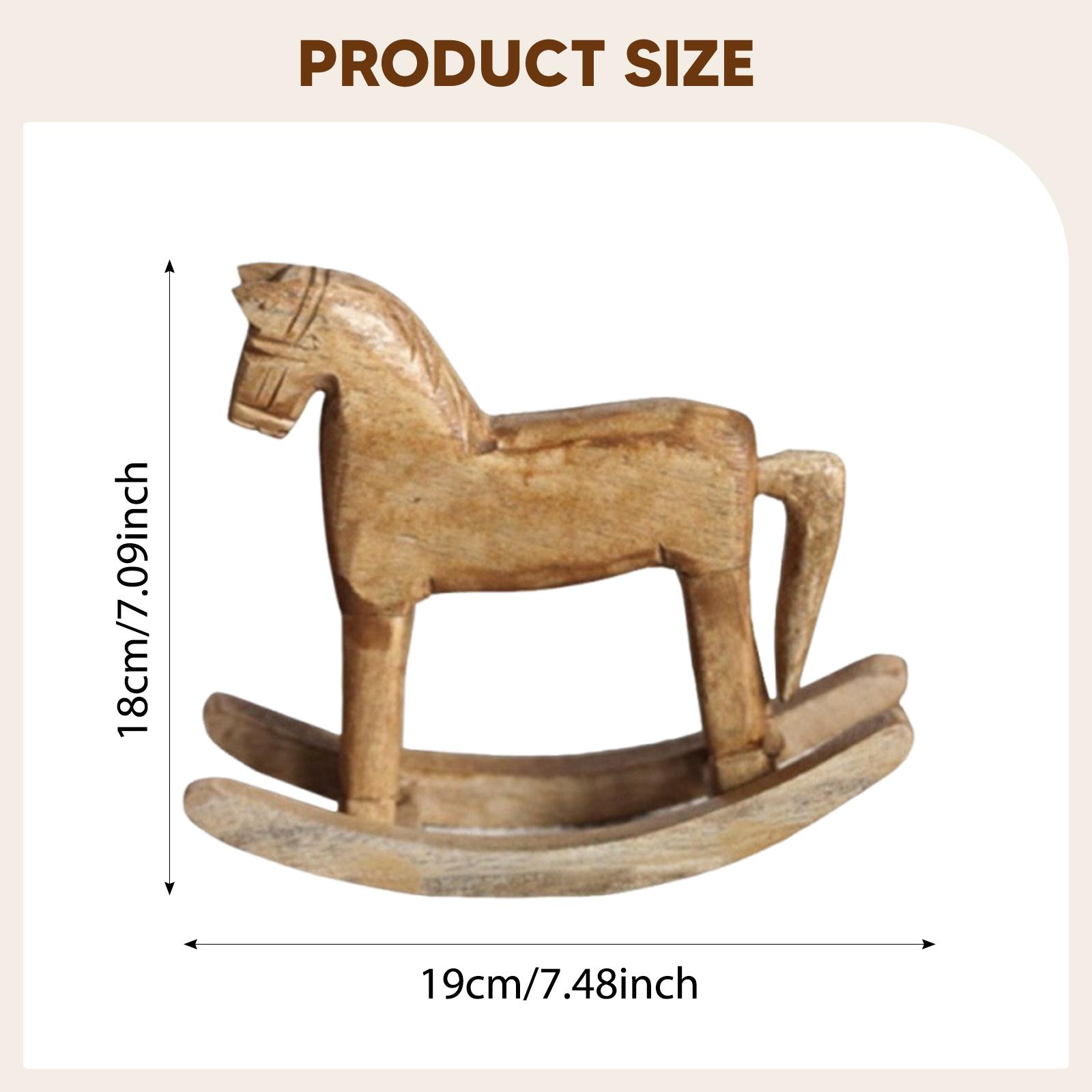 나무 말 조각상 장식 예술 공예품 귀여운 창의적인 흔들 - Art Craft Horse 리뷰 및 가격