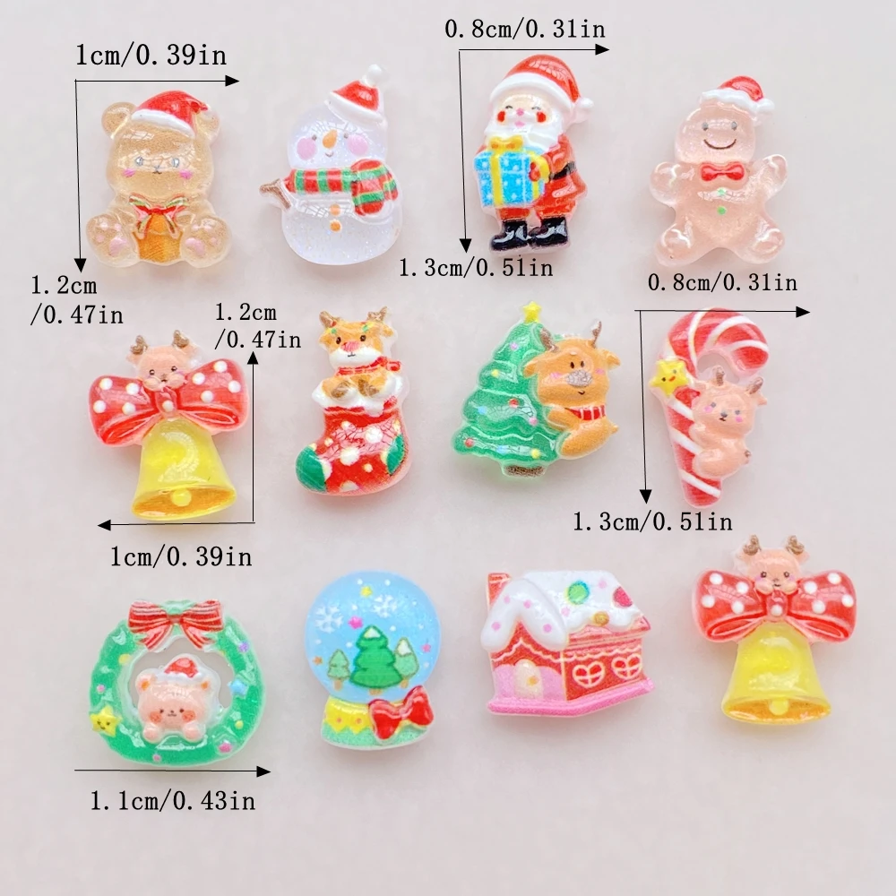 50pcs 수지 미니 만화 크리스마스 눈사람 나무 산타 - Art Craft Christmas Tree 리뷰 및 가격