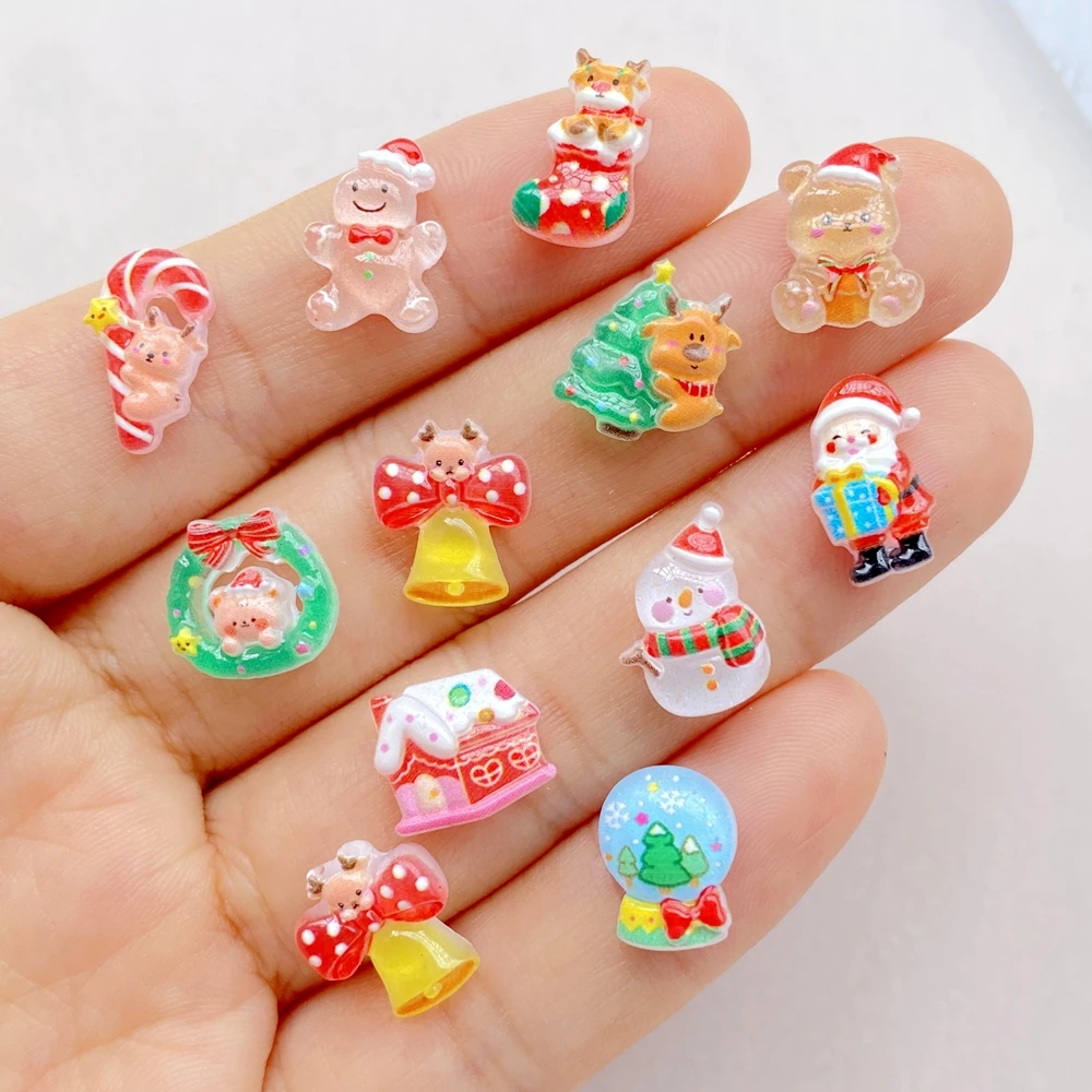 50pcs 수지 미니 만화 크리스마스 눈사람 나무 산타 - Art Craft Christmas Tree 리뷰 및 가격