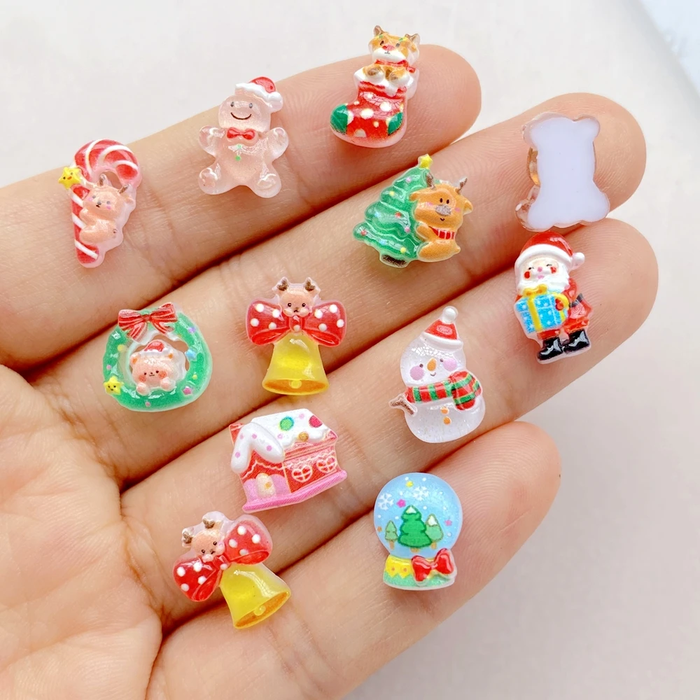 50pcs 수지 미니 만화 크리스마스 눈사람 나무 산타 - Art Craft Christmas Tree 리뷰 및 가격