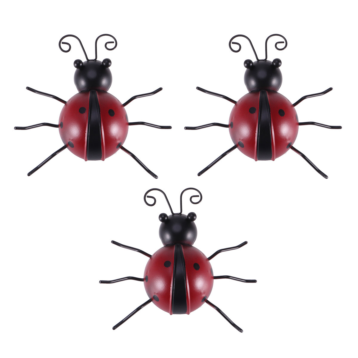 3Pcs 무당벌레 벽걸이형 금속 예술 철제 장식품 정원 - Art Craft Ladybug 리뷰 및 가격