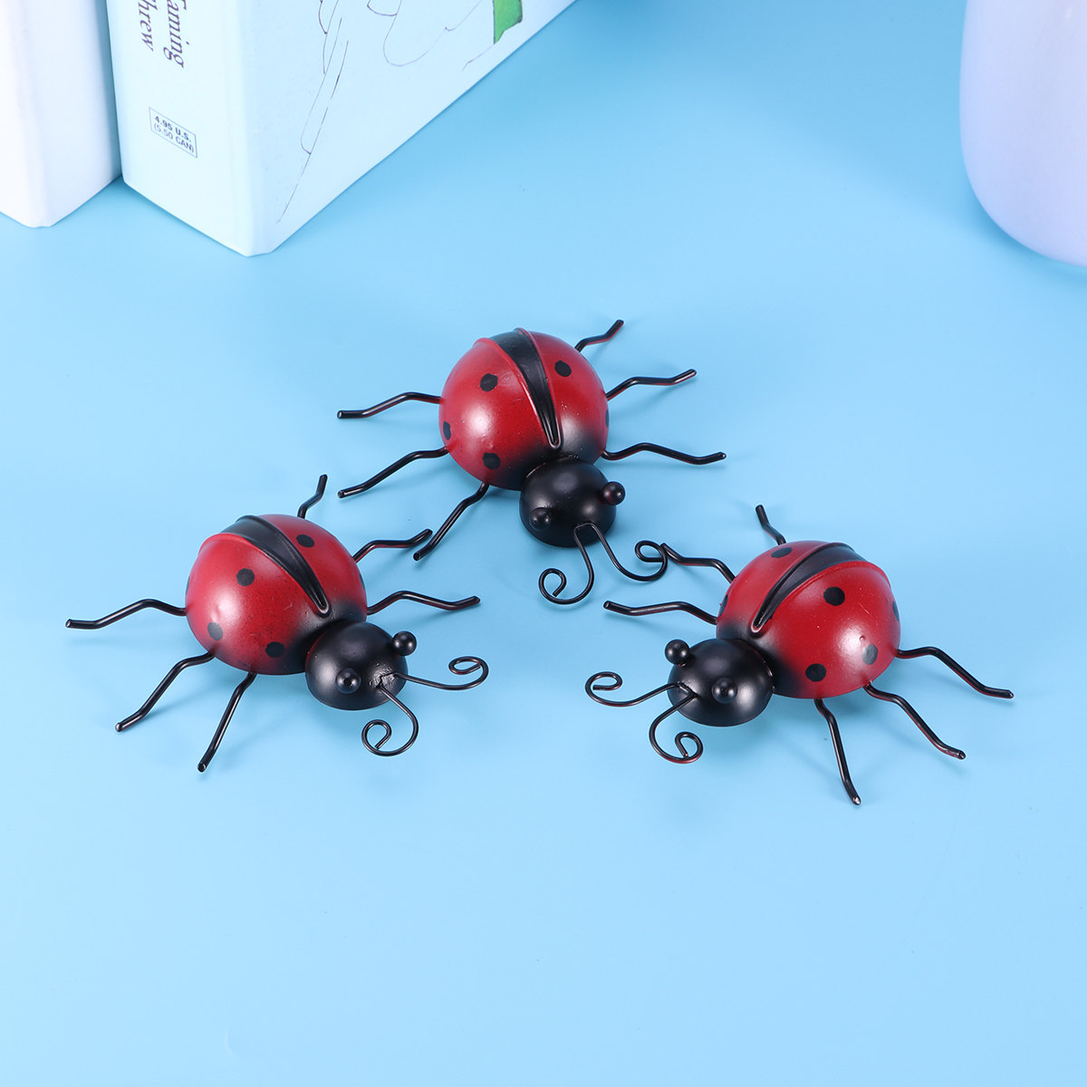 3Pcs 무당벌레 벽걸이형 금속 예술 철제 장식품 정원 - Art Craft Ladybug 리뷰 및 가격