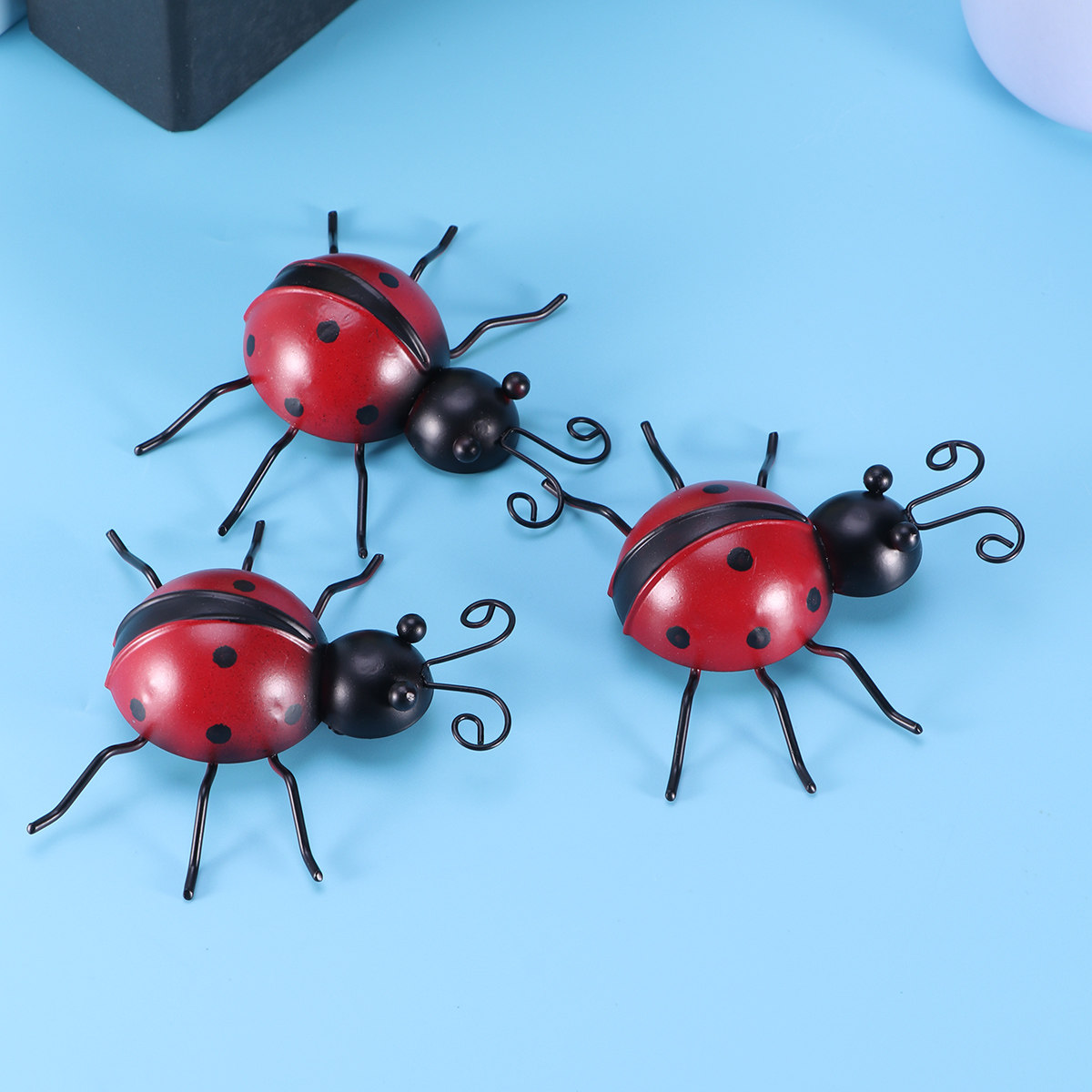 3Pcs 무당벌레 벽걸이형 금속 예술 철제 장식품 정원 - Art Craft Ladybug 리뷰 및 가격