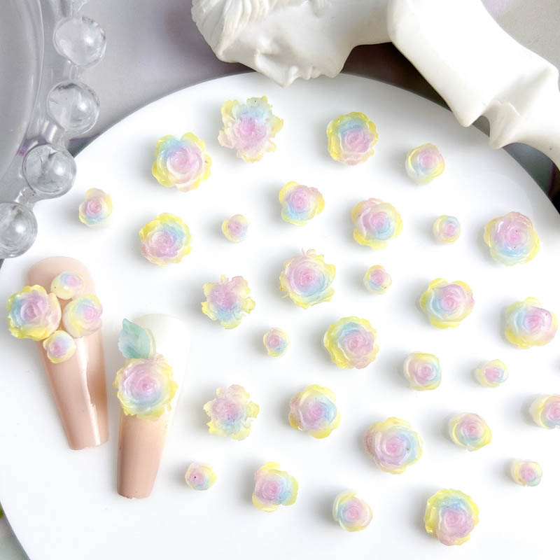 50pcs 무작위 혼합 수지 장미 꽃 네일 아트 매력  - Art Craft Rose 리뷰 및 가격