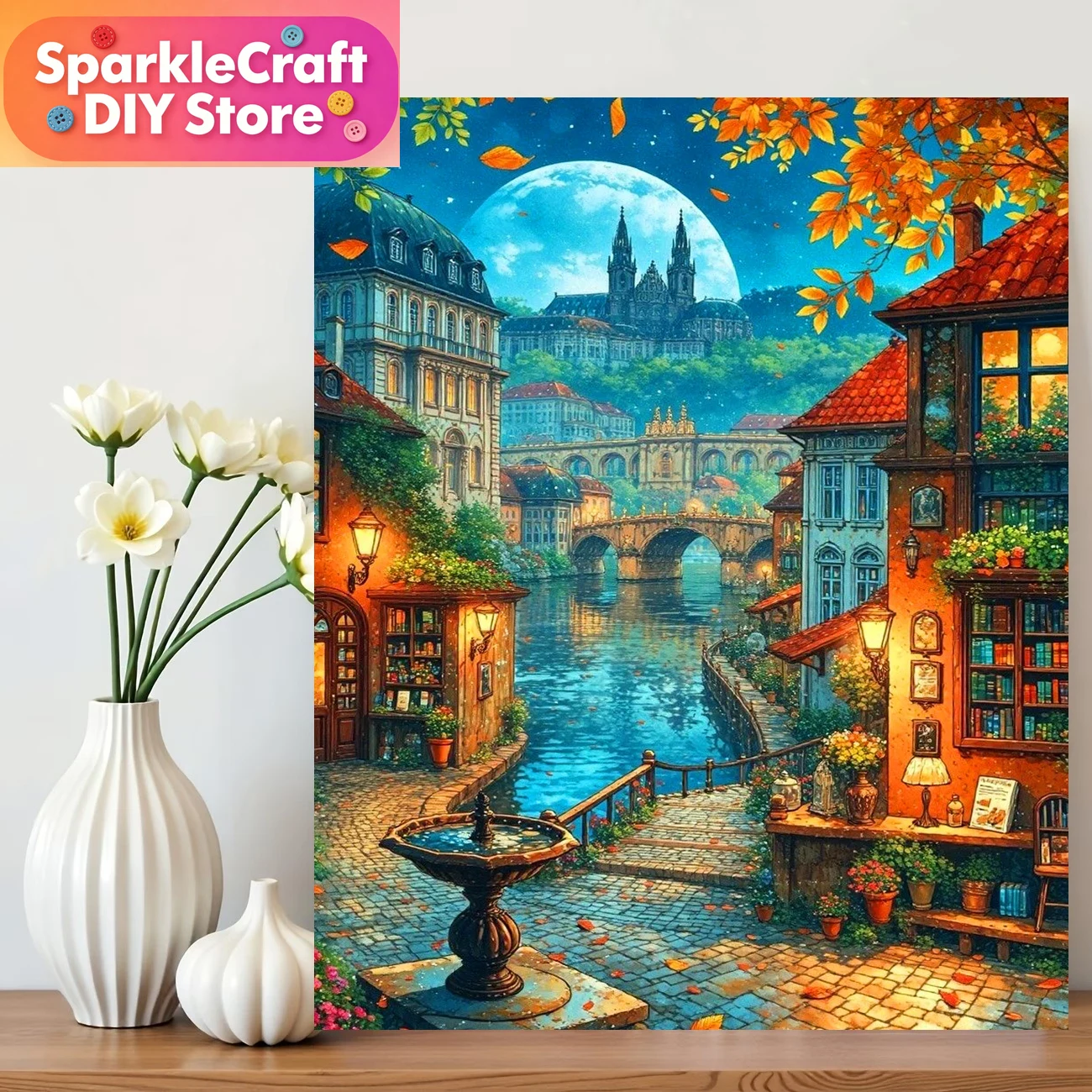 1개 프레임리스 다이아몬드 페인팅 도시 거리 풍경 풀  - Art Craft Picture 리뷰 및 가격
