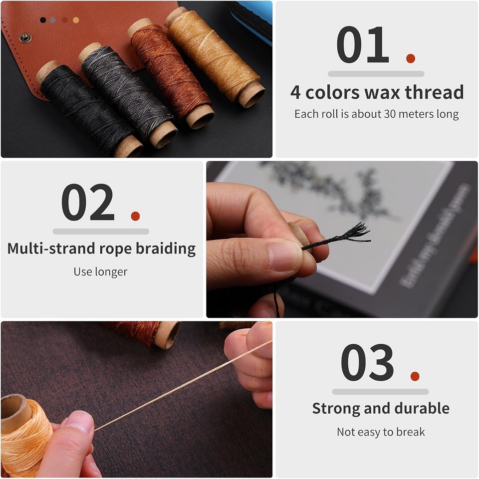 BUDDUR 가죽 재봉 도구 키트, 왁스 스레드 및 바 - Leather Tooling Kit 리뷰 및 가격