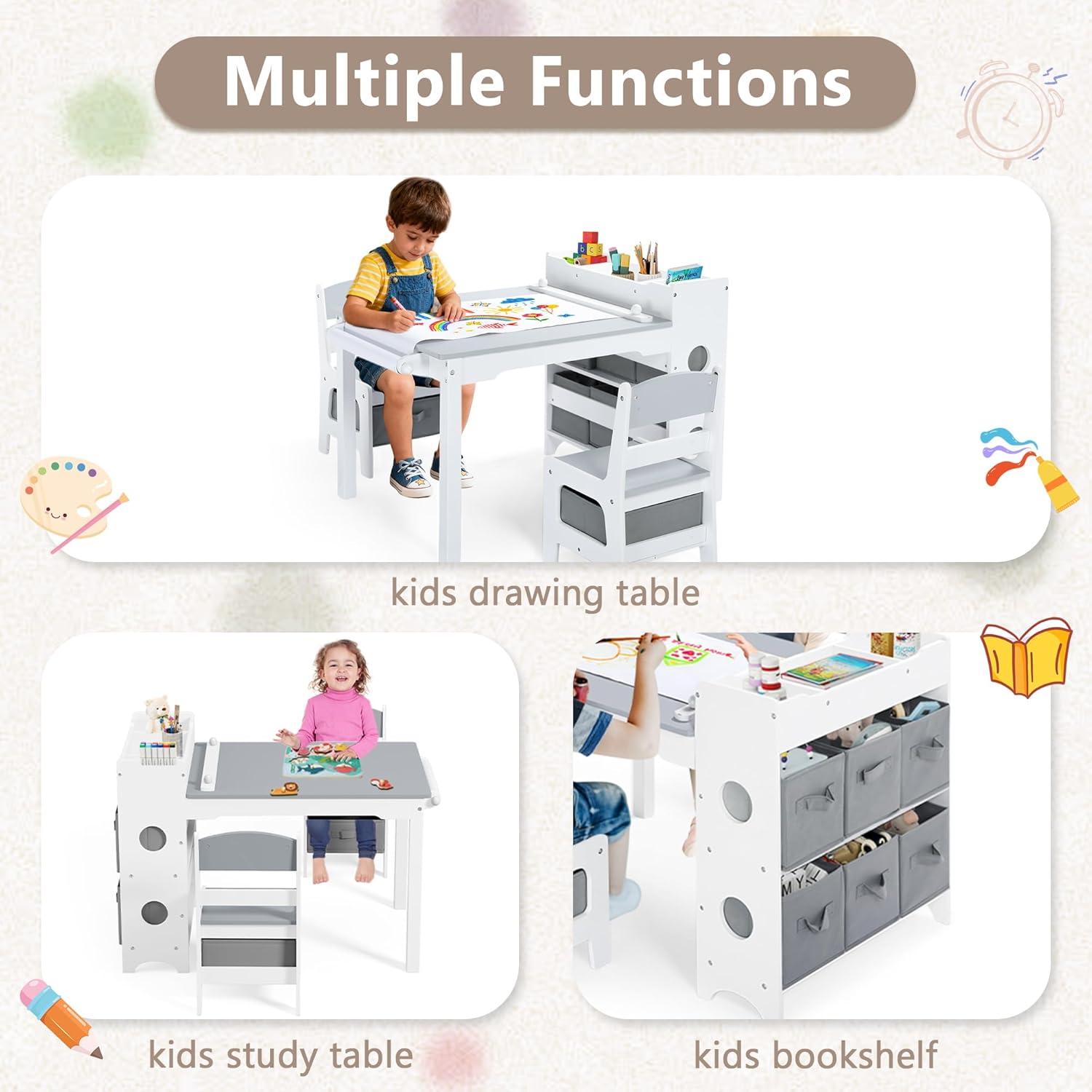어린이 미술 테이블 및 의자 세트, 어린이 그림 그리기 - Art And Craft For Nursery 리뷰 및 가격