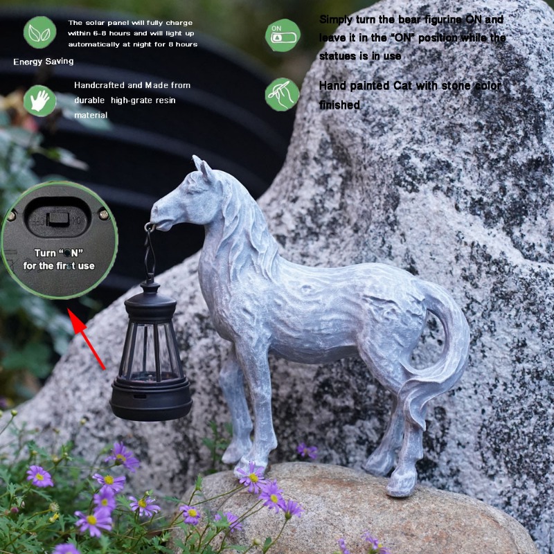 레진 조각상 태양광 조명 말 동물 장식품 정원 장식 예 - Art Craft Horse 리뷰 및 가격