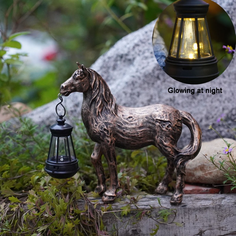 레진 조각상 태양광 조명 말 동물 장식품 정원 장식 예 - Art Craft Horse 리뷰 및 가격