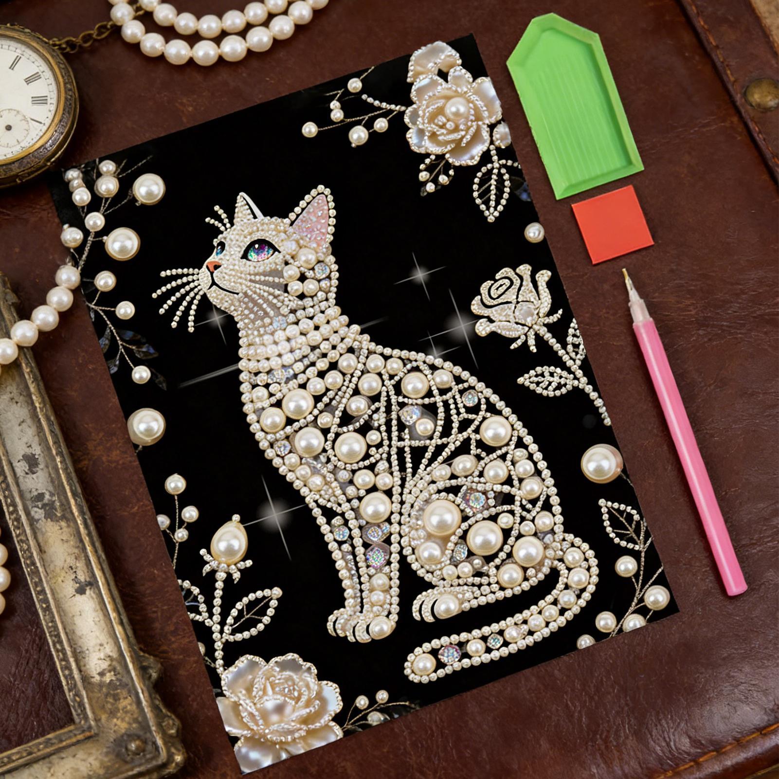 고양이 모양 진주 페인팅 키트 DIY 비즈 프레임리스  - Art And Craft For Mother'S Day 리뷰 및 가격