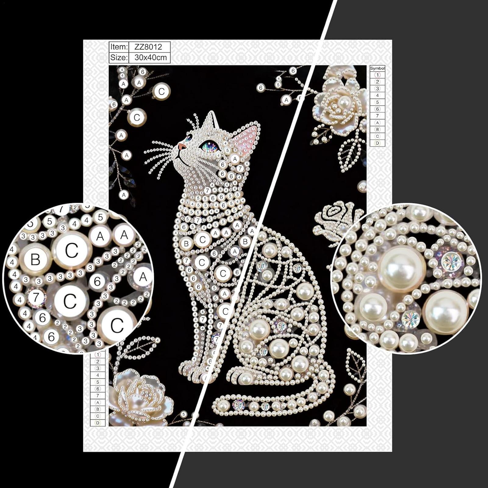 고양이 모양 진주 페인팅 키트 DIY 비즈 프레임리스  - Art And Craft For Mother'S Day 리뷰 및 가격