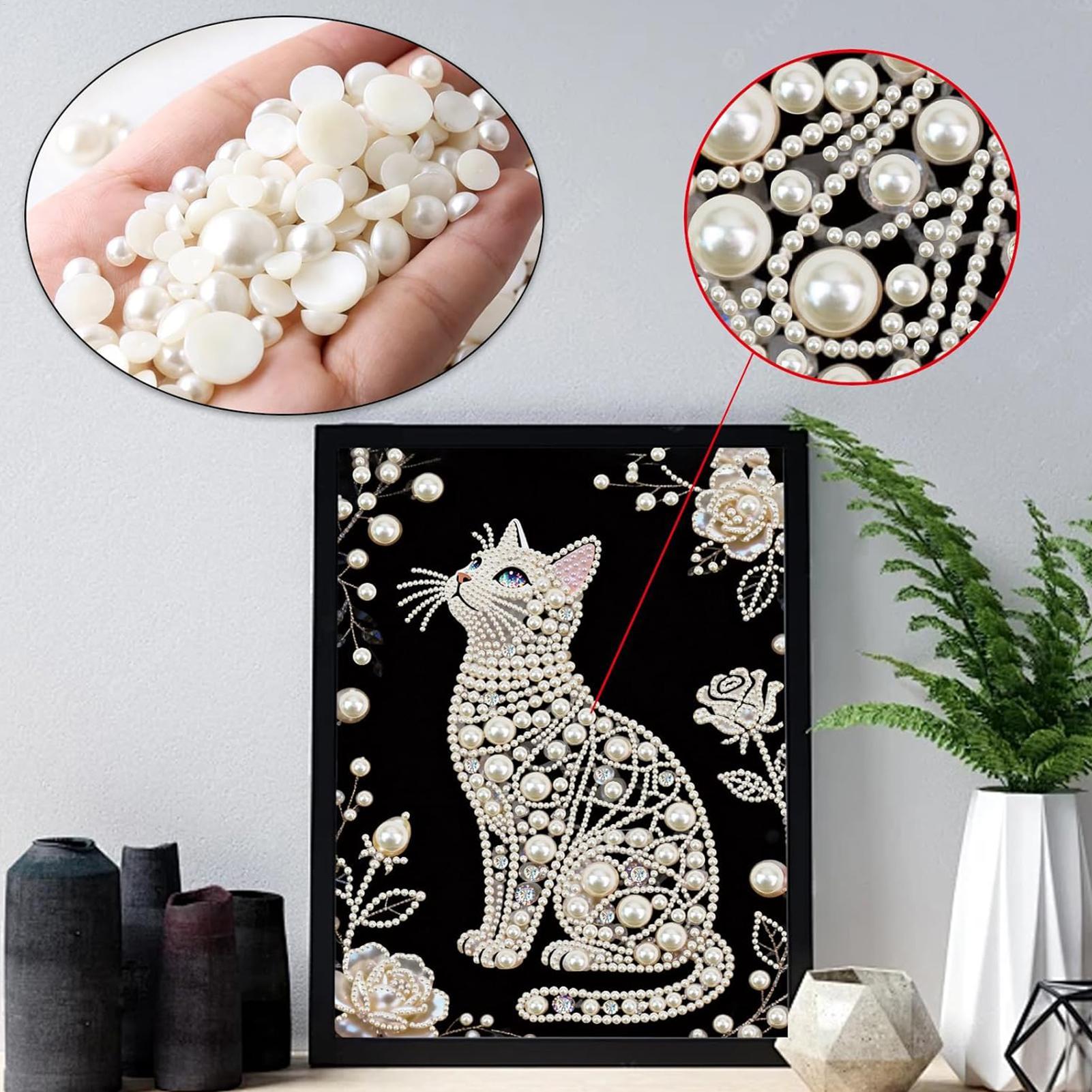 고양이 모양 진주 페인팅 키트 DIY 비즈 프레임리스  - Art And Craft For Mother'S Day 리뷰 및 가격