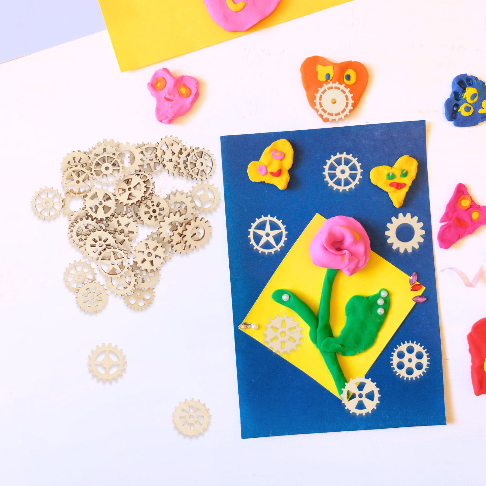 100Pcs 나무 기어 공예 키트 어린이를위한 천연 나 - Art And Craft For Nursery 리뷰 및 가격