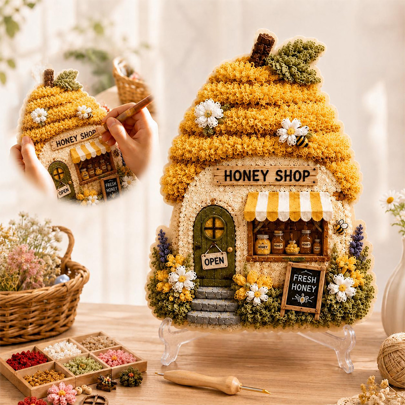 3D 버섯집 포케 아트 DIY 키트 패브릭 펀치 니들  - Art Craft Home 리뷰 및 가격