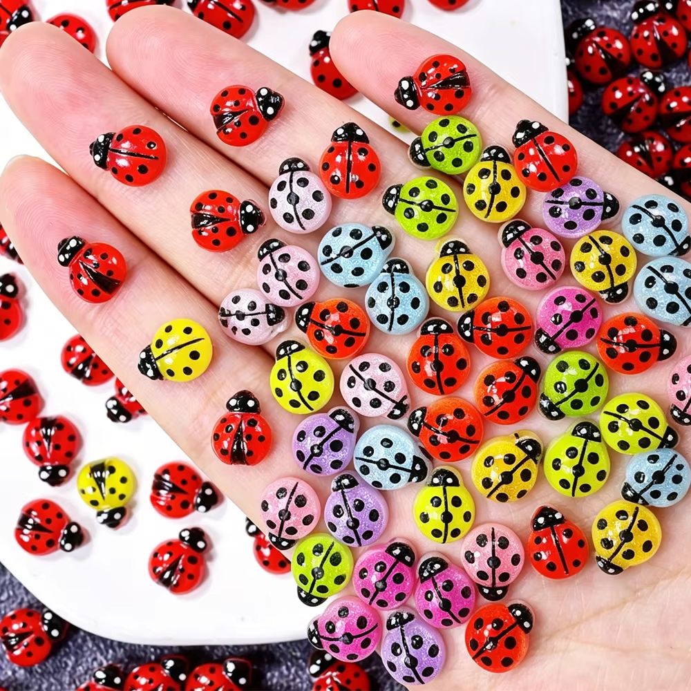 50개 사랑스러운 믹스 무당벌레 네일 참 장식 귀여운  - Art Craft Ladybug 리뷰 및 가격