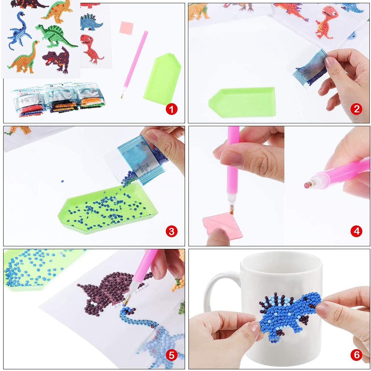 AEE6-어린이용 5D 페인팅 그림 세트, DIY 동물 - Art Craft Picture 리뷰 및 가격