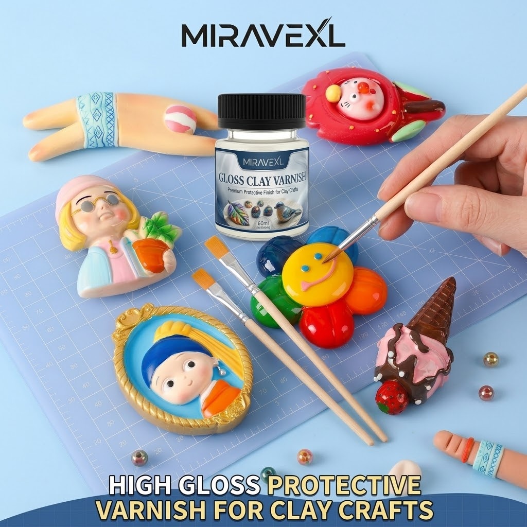 고광택 점토 유약(브러시 2개 포함), 60ml 에어  - Air Dry Clay 리뷰 및 가격