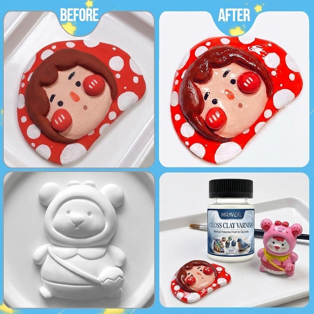 고광택 점토 유약(브러시 2개 포함), 60ml 에어  - Air Dry Clay 리뷰 및 가격