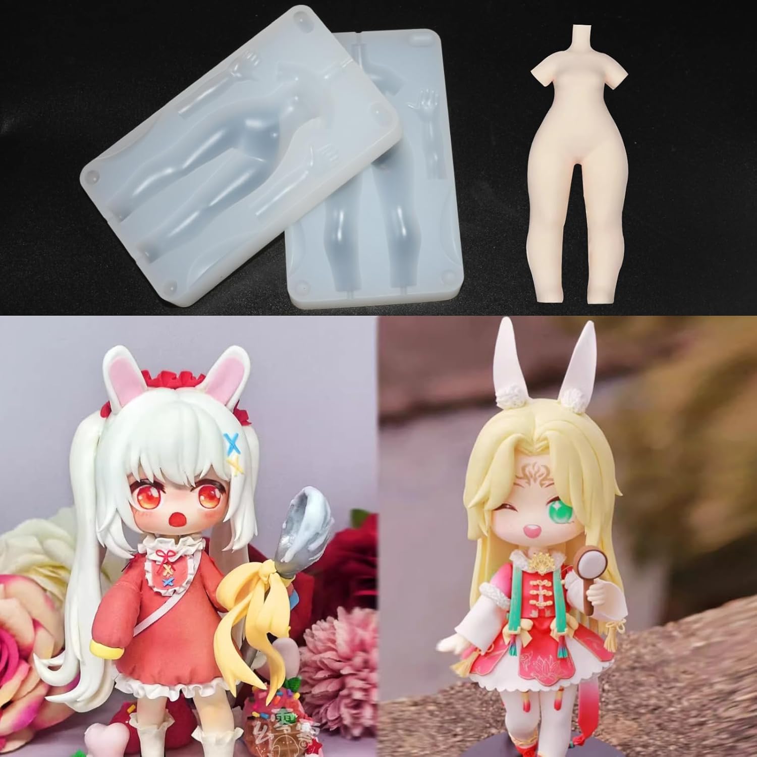 10cm 높이 Q 버전 만화 인형 몸체 실리콘 몰드 초 - Air Dry Clay 리뷰 및 가격