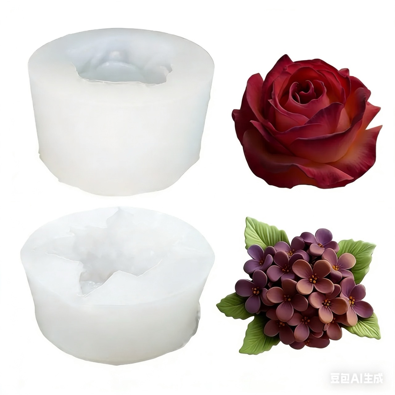 3D 장미 라일락 꽃 실리콘 몰드 2개, 레진 및 양초 - Art Craft Rose 리뷰 및 가격