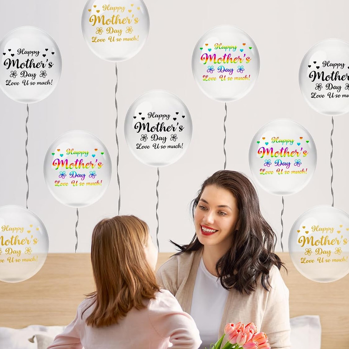 어머니의 날 파티 풍선 스티커 투명 버블 창 데칼 DI - Art And Craft For Mother'S Day 리뷰 및 가격