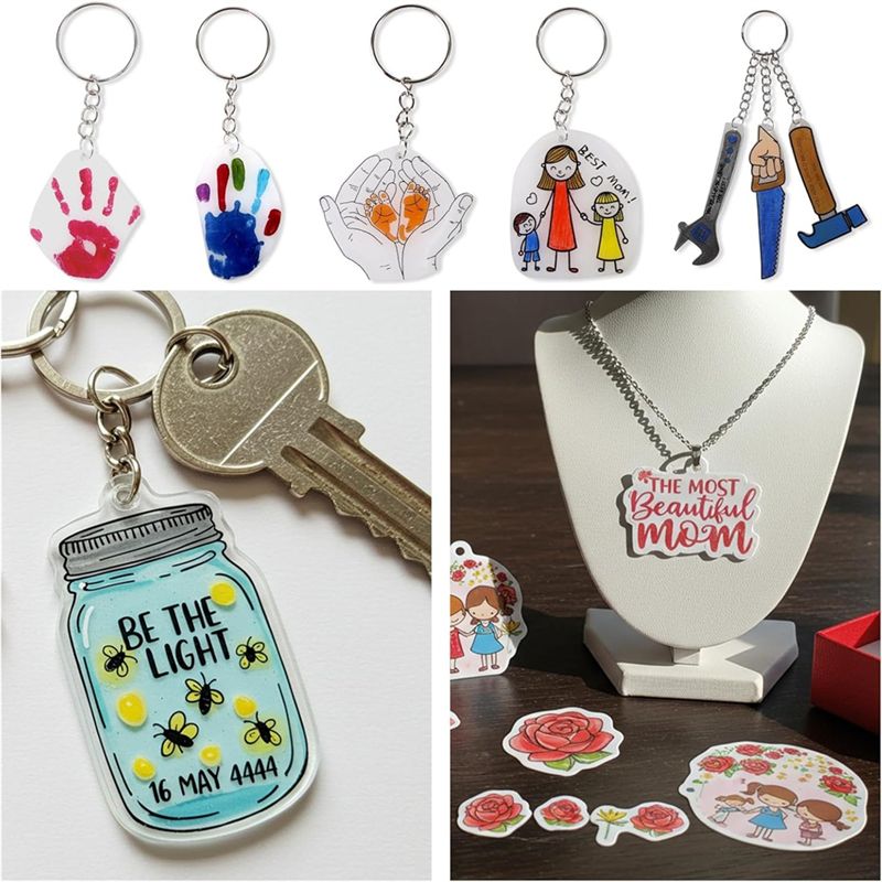 LIKE WISH 수축 플라스틱 아트 시트, 열쇠고리용 - Art And Craft For Mother'S Day 리뷰 및 가격