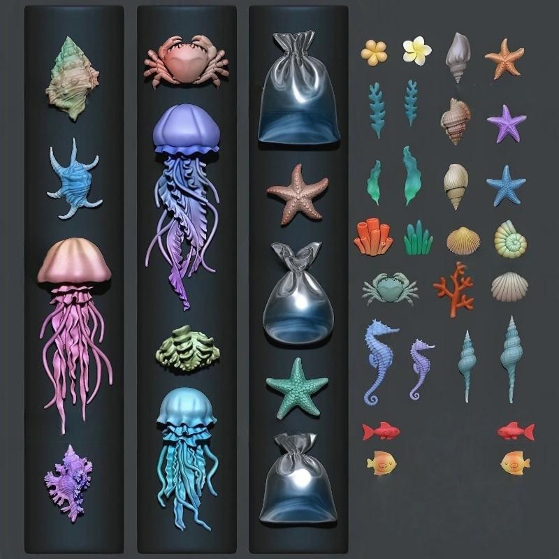 네일 공예용 매니큐어 몰드; 3D 오션 시리즈 실리콘  - Art Craft Jellyfish 리뷰 및 가격