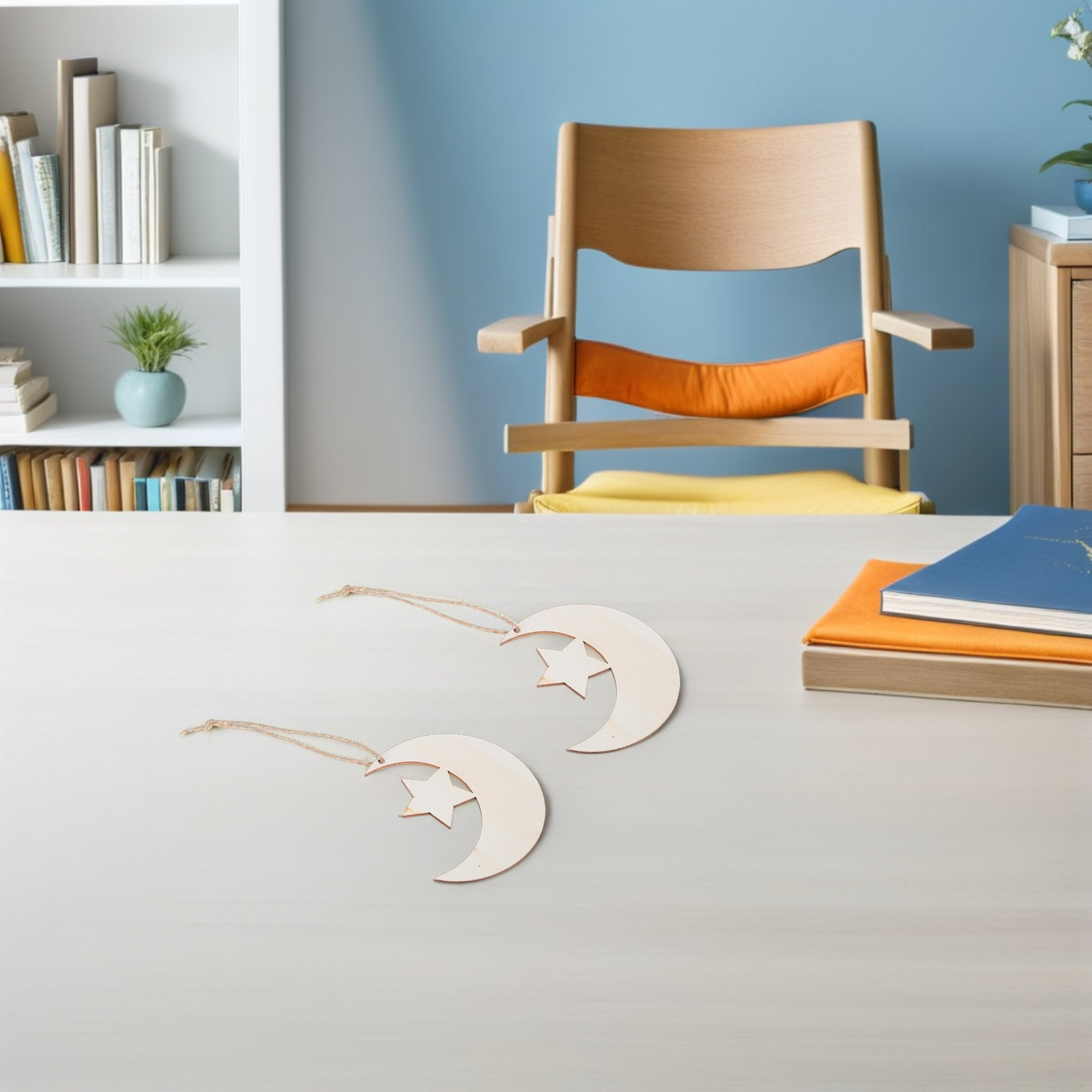 20개 미완성 나무 달 별 모양 천연 나무 조각 블랭크 - Art And Craft For Nursery 리뷰 및 가격