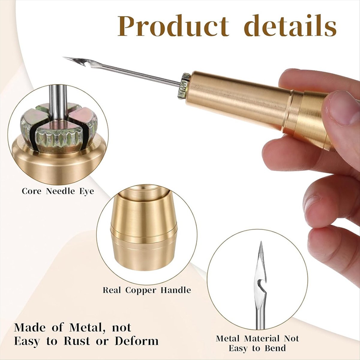 9개 가죽 바느질 도구 세트 구리 손잡이와 6개 바늘  - Leather Tooling Kit 리뷰 및 가격