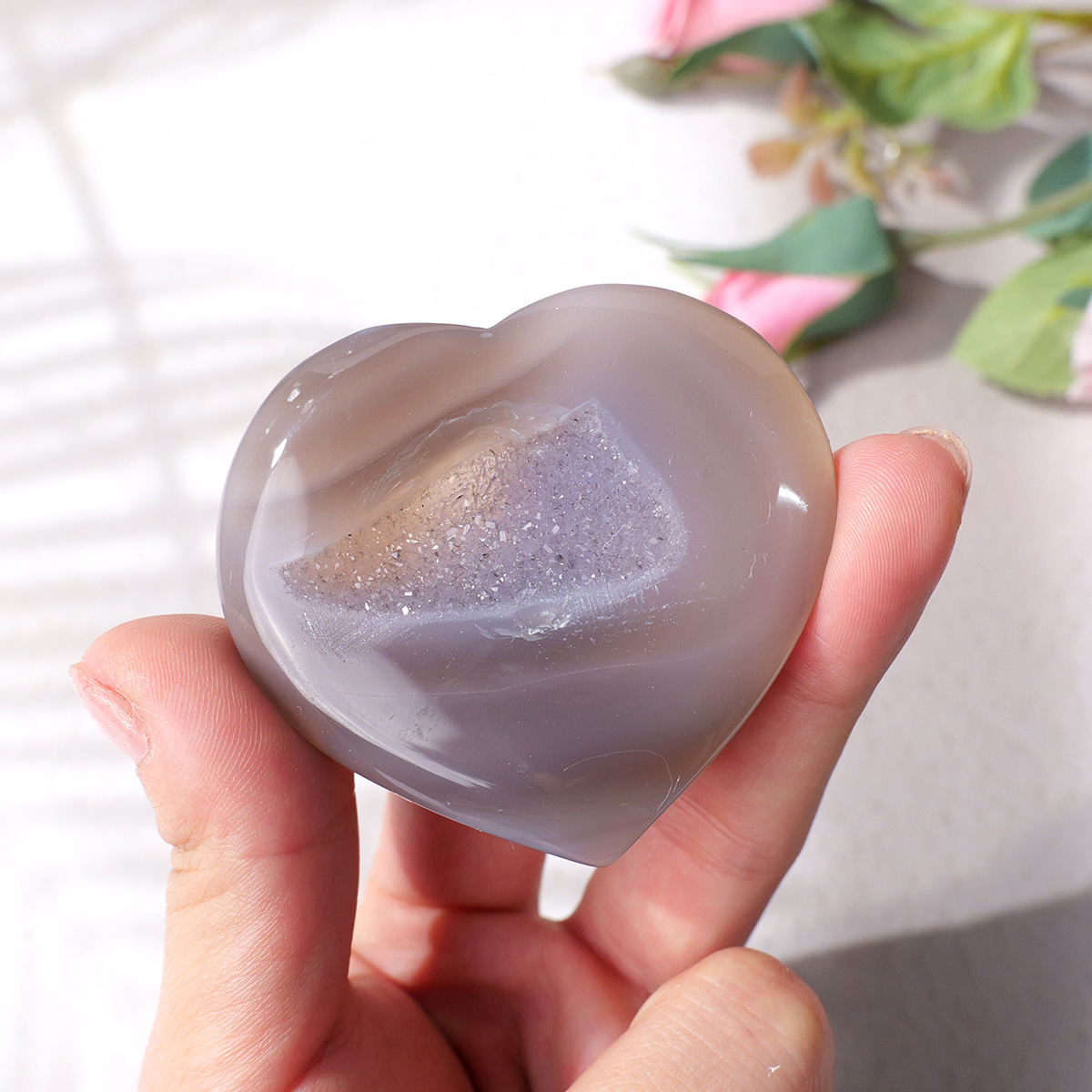 1PC 천연 마노 사랑 심장 모양 홈 장식 돌 천연 G - Art And Craft For Mother'S Day 리뷰 및 가격