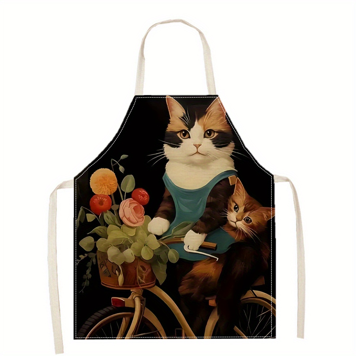 린넨 앞치마 재미있는 고양이 선글라스 프린트 주방 요리 - Art Craft Gift Ideas 리뷰 및 가격