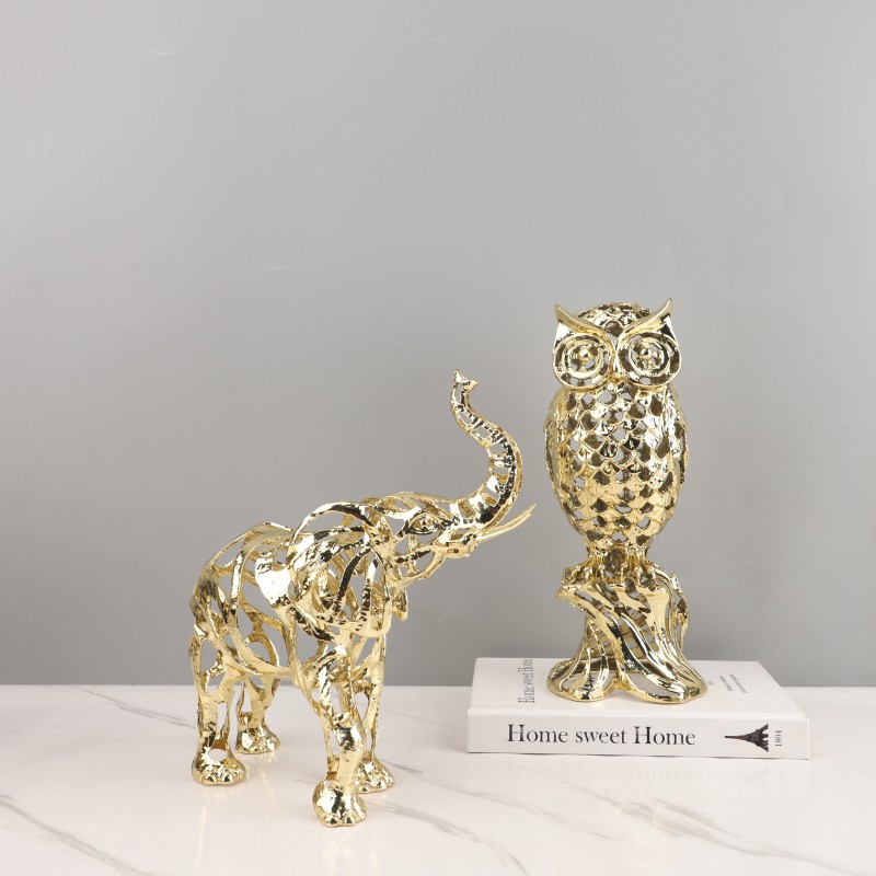 금속 공예 인공 동물 조각 황금색 오픈워크 사자 말 코 - Art Craft Horse 리뷰 및 가격