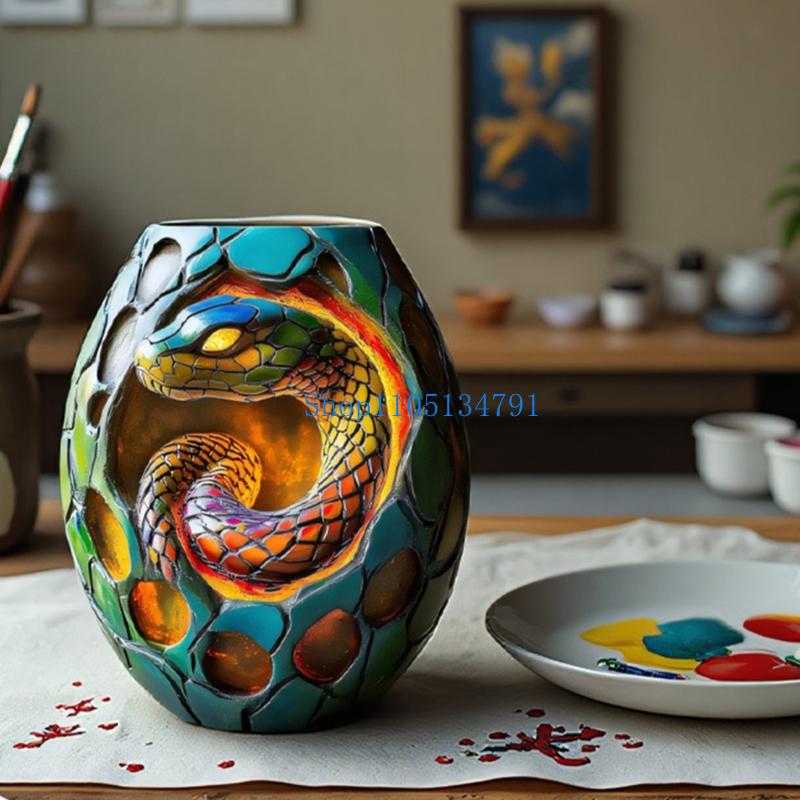 98km 크리 에이 티브 뱀 패턴 실리콘 화분 금형 화 - Art Craft Gift Ideas 리뷰 및 가격